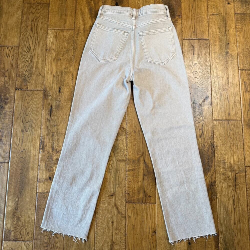 NWT Abercrombie & Fitch 90s Straight Ultra High Rise Jeans Sand Stone Beige 25/0 - Picture 7 of 9